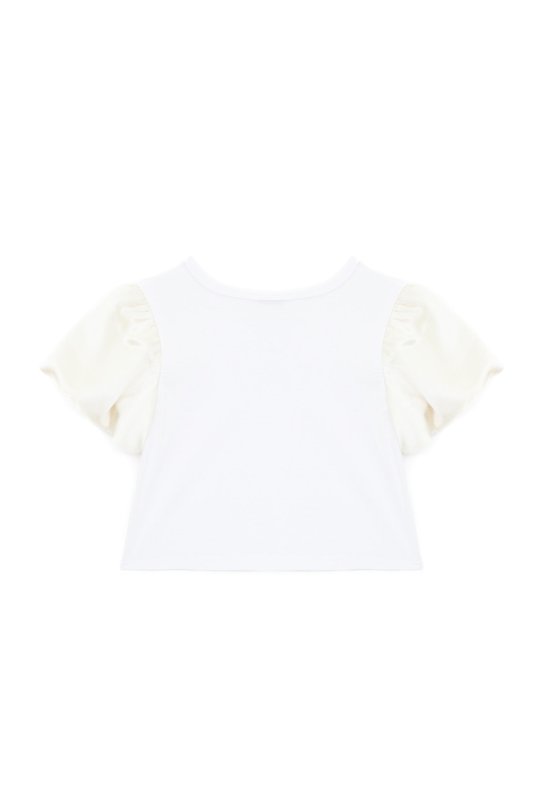 Patrizia Pepe T-shirt Crop Bianca/Avorio per Bambine (retro)