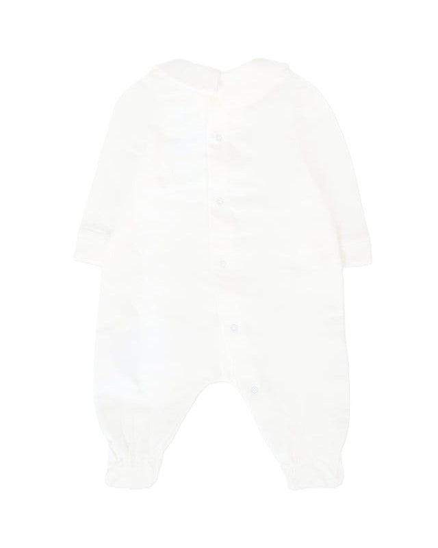 Moschino Kids Tutina con Bavetta Panna con Teddy per Neonate