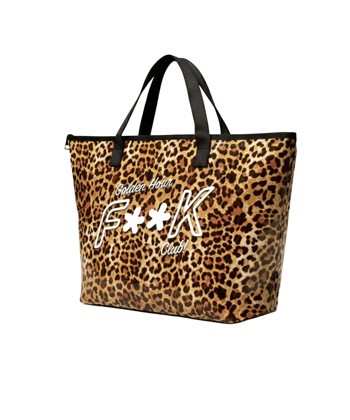 F**K Kids Maxi Borsa Mare Fantasia Leopardato con Logo per Bambine