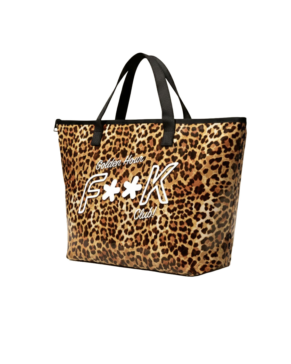 F**K Kids Maxi Borsa Mare Fantasia Leopardato con Logo per Bambine