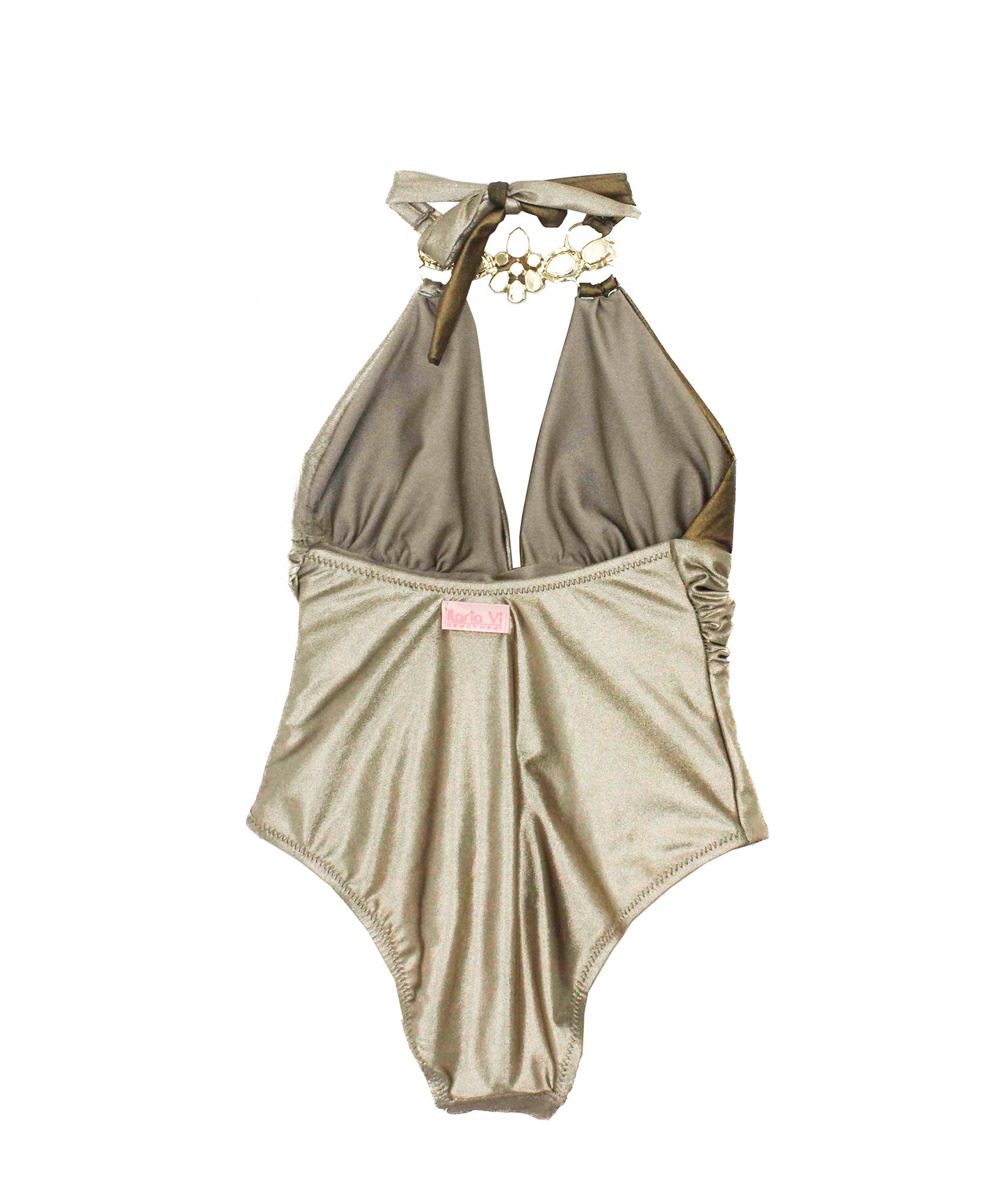 Ilaria Vitagliano Costume Monokini Bronzo/Oro per Bambine (retro)