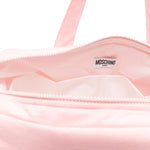 Moschino Kids Borsa Mamma+Fasciatoio Rosa con Logo Teddy Bear