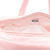 Moschino Kids Borsa Mamma+Fasciatoio Rosa con Logo Teddy Bear