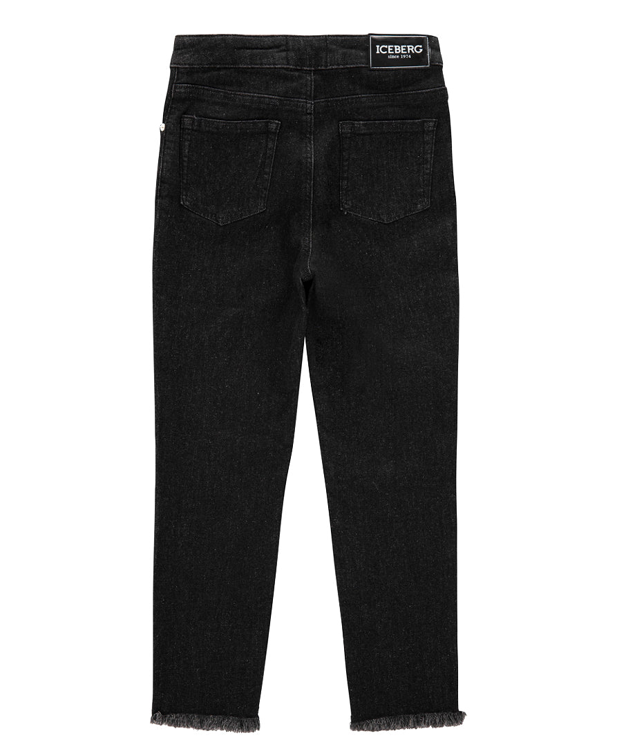 Iceberg Kids Jeans Denim Neri con Zip per Bambine (retro)