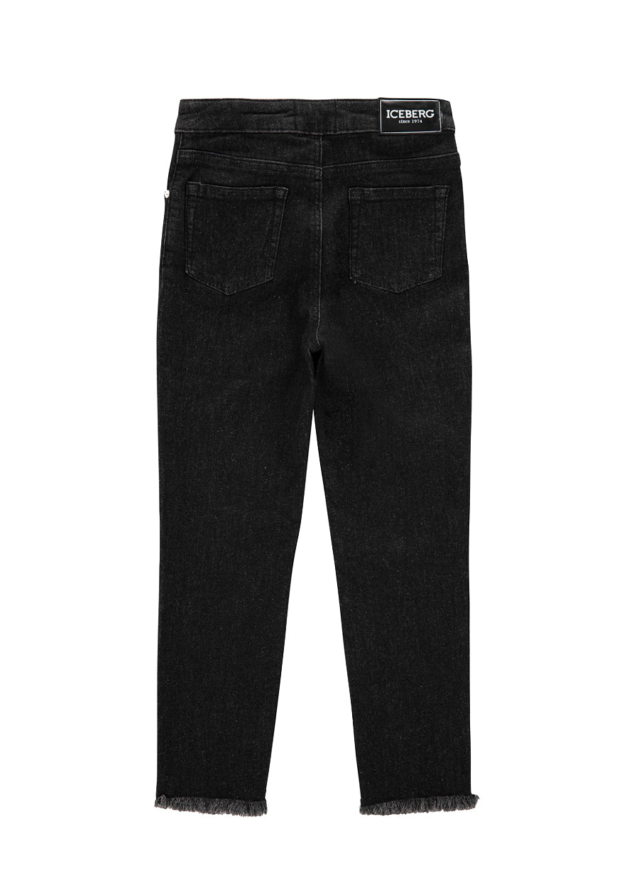 Iceberg Kids Jeans Denim Neri con Zip per Bambine (retro)