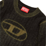 Diesel Kids Maglione Verde con Logo Oval D per Bambini (dettaglio)