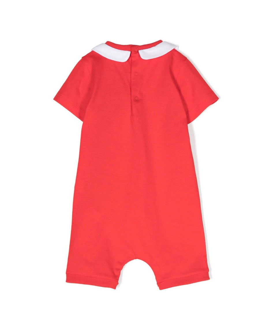 Moschino Kids Pagliaccetto Rosso con Stampa Teddy Bear ( retro)