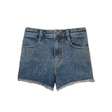 Twinset Kids Short in Denim con Strass per Bambine