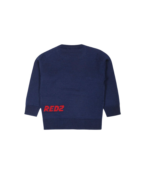 Dsquared2 Kids Maglioncino Blu con Stampa Logo Leaf per Neonati (retro)