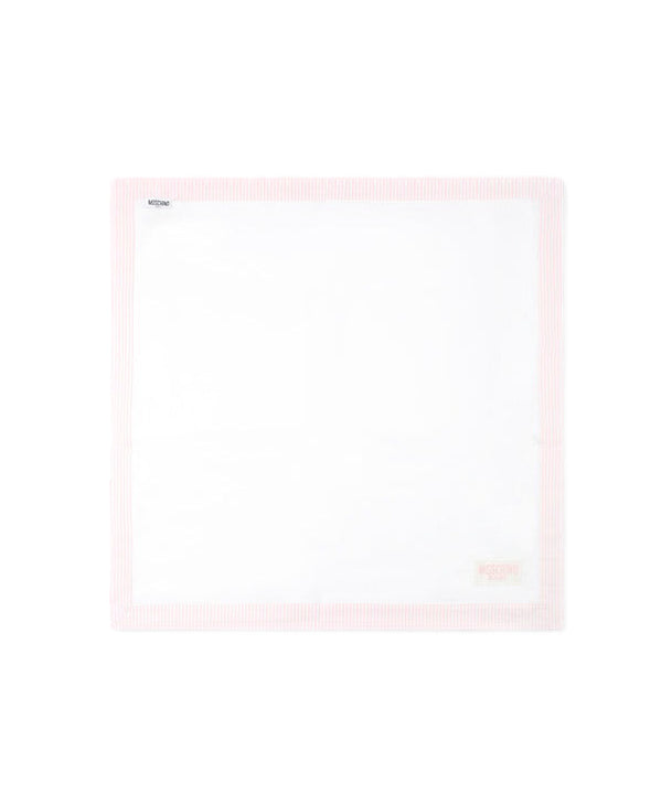 Moschino Kids Coperta Pannna/Rosa a Righe per Neonate