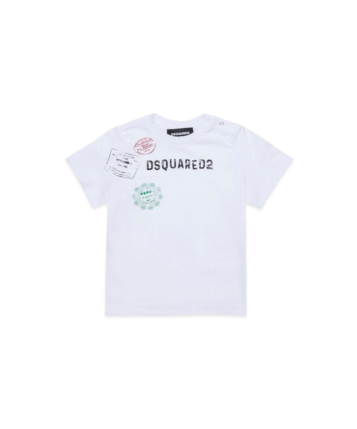 Dsquared2 Kids T-shirt Bianca con Stampa Logo per Neonati