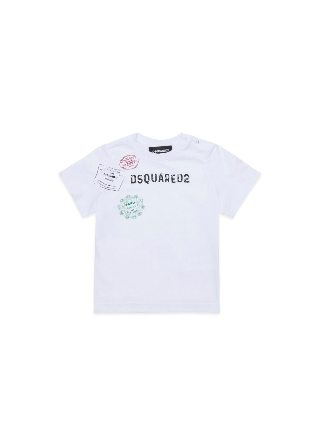 Dsquared2 Kids T-shirt Bianca con Stampa Logo per Neonati