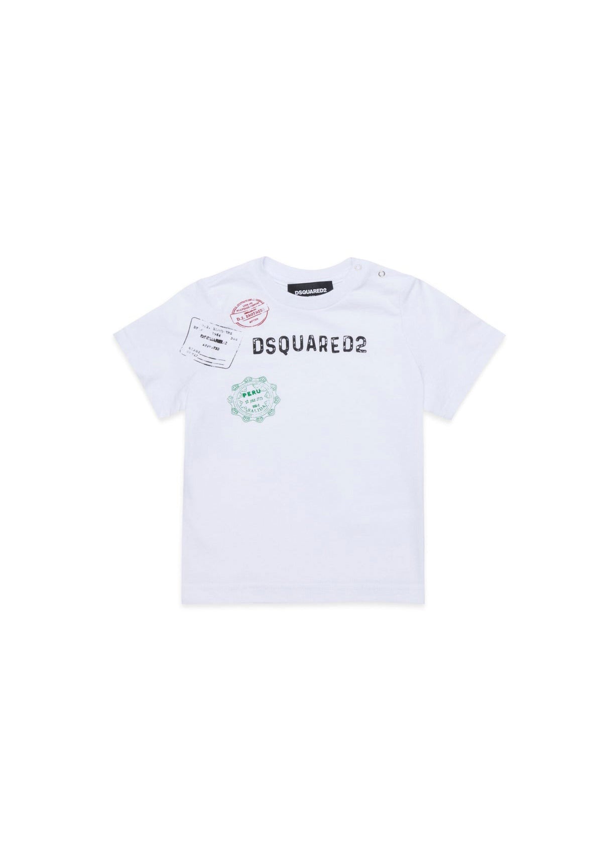 Dsquared2 Kids T-shirt Bianca con Stampa Logo per Neonati