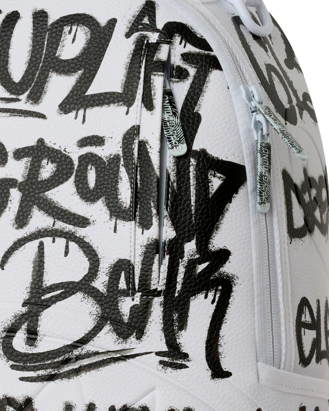 Sprayground Kids Zaino Think On It Bianco con Stampa Graffiti Neri