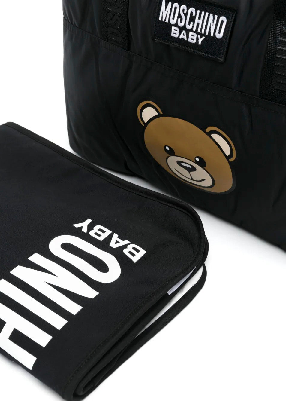 Moschino Kids Borsa Mamma Nera con Teddy