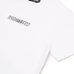 Dsquared2 Kids T-Shirt Bianca con Logo a Contrasto Nero per Bambini