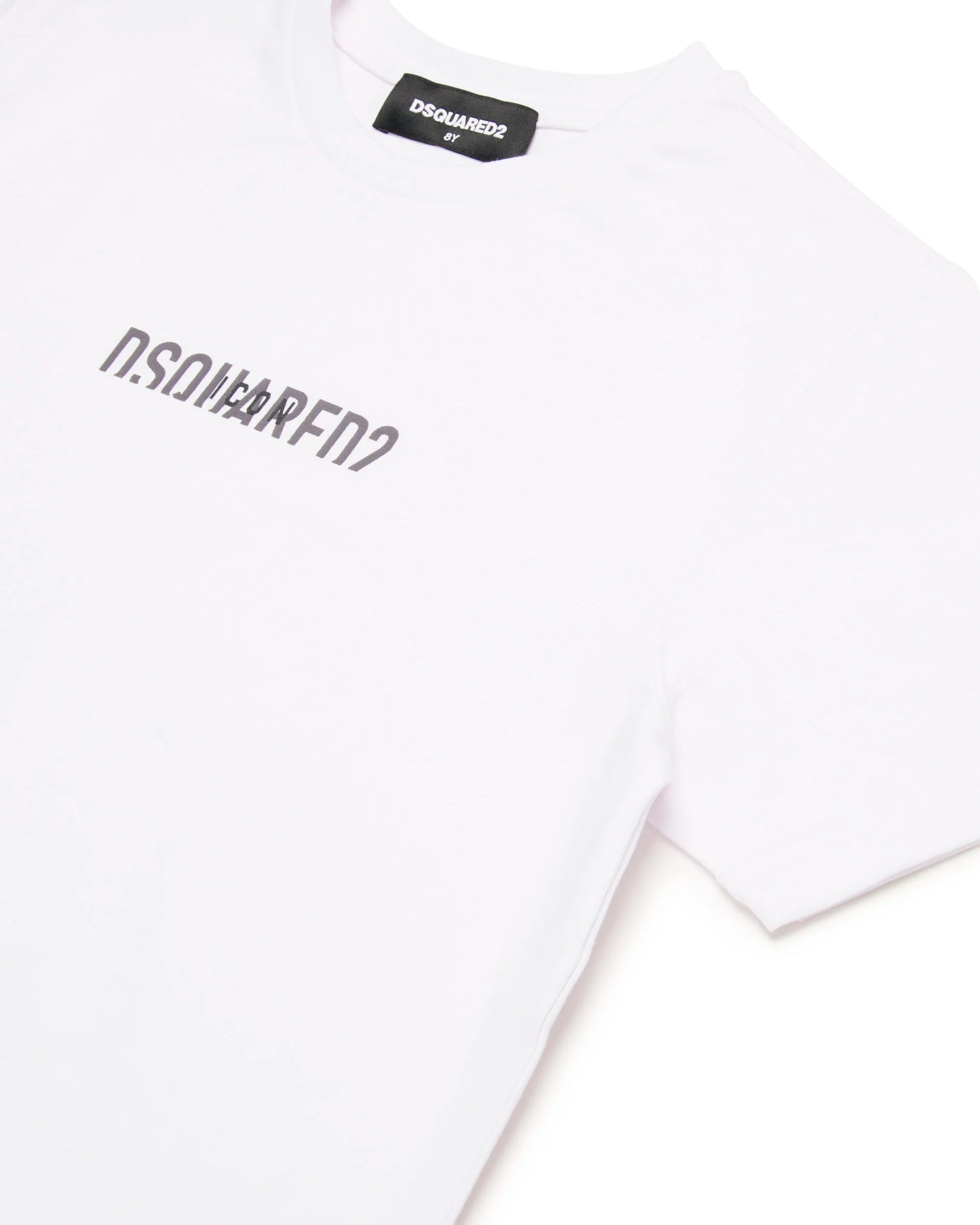 Dsquared2 Kids T-Shirt Bianca con Logo a Contrasto Nero per Bambini