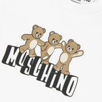Moschino Kids T-Shirt Bianco con Logo Teddy Bear per Neonati