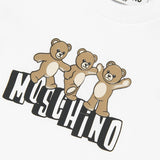 Moschino Kids T-Shirt Bianco con Logo Teddy Bear per Neonati