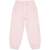 Palm Angels Kids Pantaloni Tuta Rosa in Felpa con Logo e Coulisse per Bambine