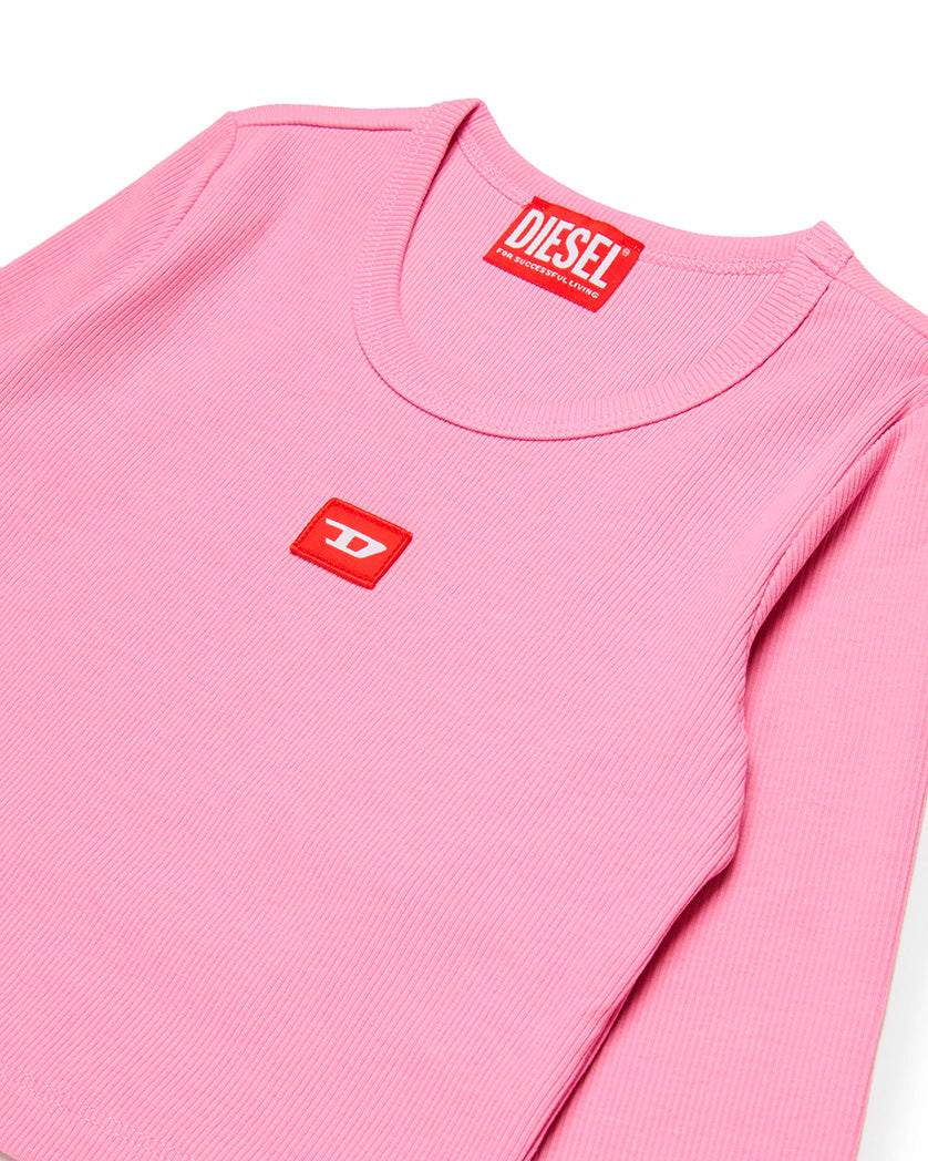 Diesel Kids T-Shirt Rosa Lunghe Maniche per Bambine
