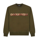 Dsquared2 Kids Felpa Verde Scuro con Logo per Bambini
