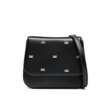 Elisabetta Franchi La Mia Bambina Borsetta a Tracolla Nera con Applizazioni Mini Loghi per Bambine