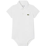 Lacoste Kids Body Bianco con Logo per Neonati