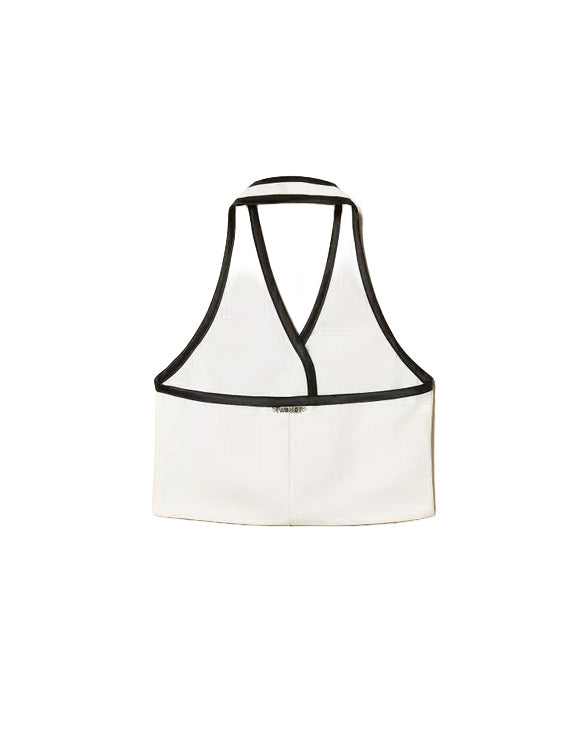 Twinset Top Off-White e Nero per Bambine