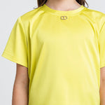 Twinset Kids T-Shirt Giallo Fluo con Placca per Bambine