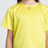 Twinset Kids T-Shirt Giallo Fluo con Placca per Bambine