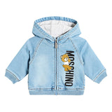 Moschino Kids Giubbino Denim con Stampa Logo per Neonati