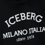 Iceberg Kids Felpa Nera con Cappuccio con Stampa (dettaglio)