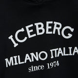 Iceberg Kids Felpa Nera con Cappuccio con Stampa (dettaglio)