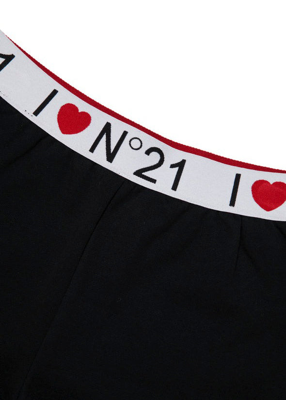 N°21 Kids Short in Felpa Nero