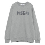 MSGM Kids Felpa Girocollo Grigio con Logo per Bambini
