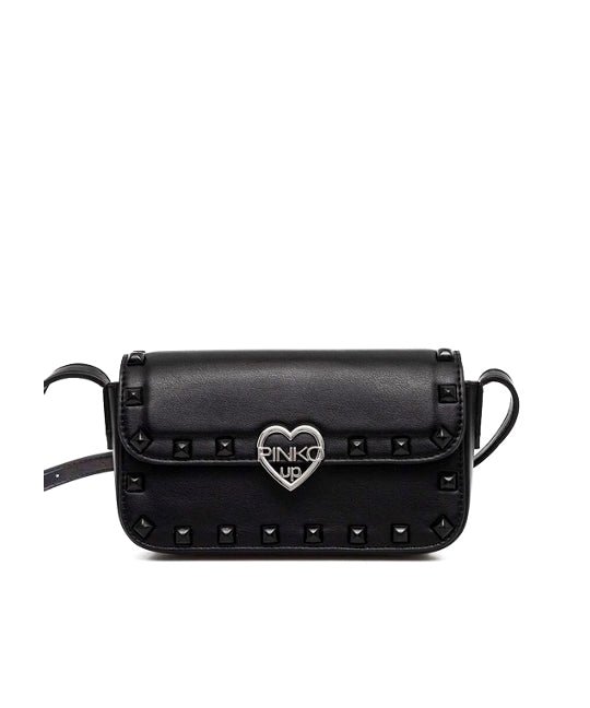 Pinko Kids Borsa a Tracolla Nera con Borchie per Bambine