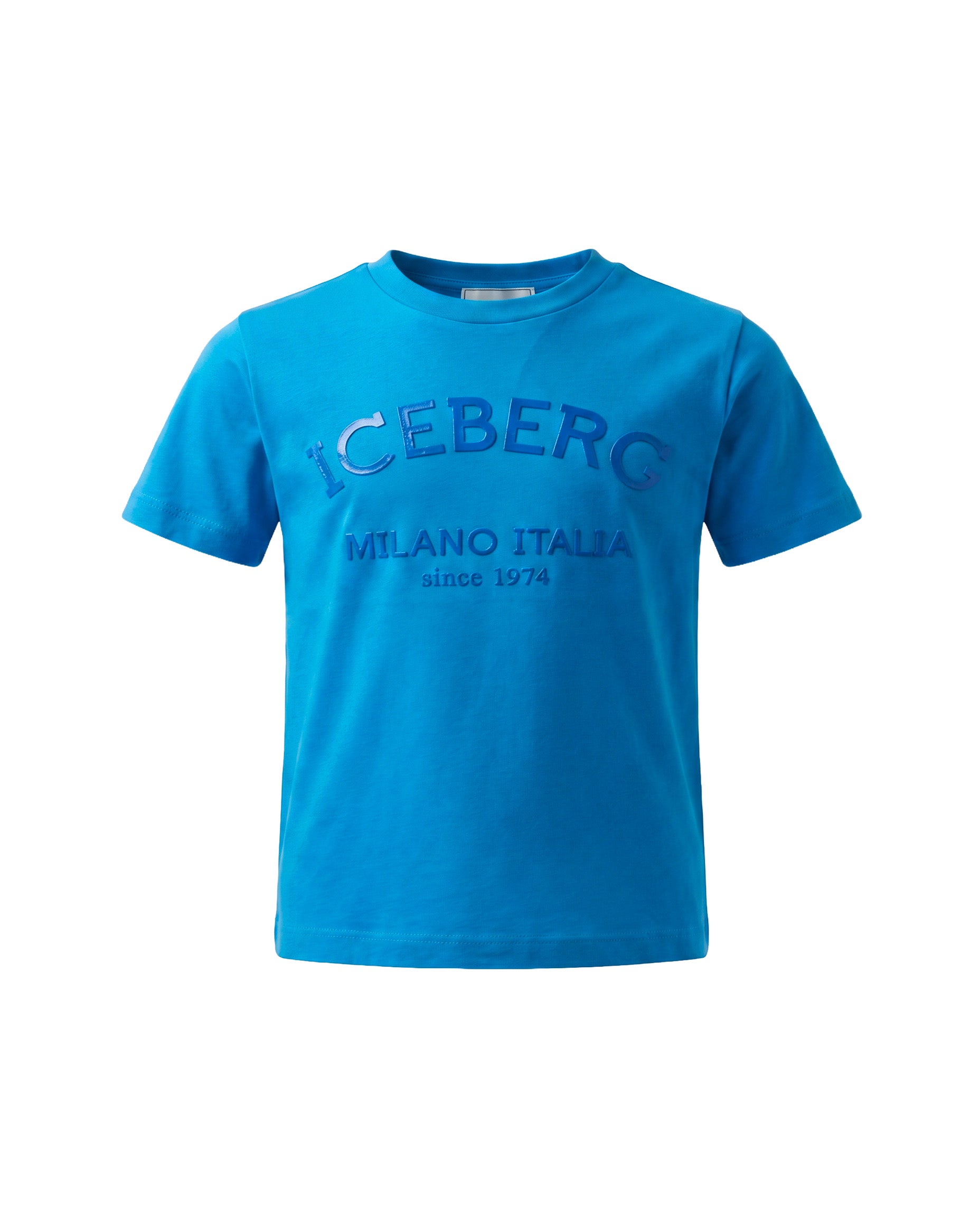 Iceberg Kids T-Shirt Azzurro con Stampa Logo Unisex