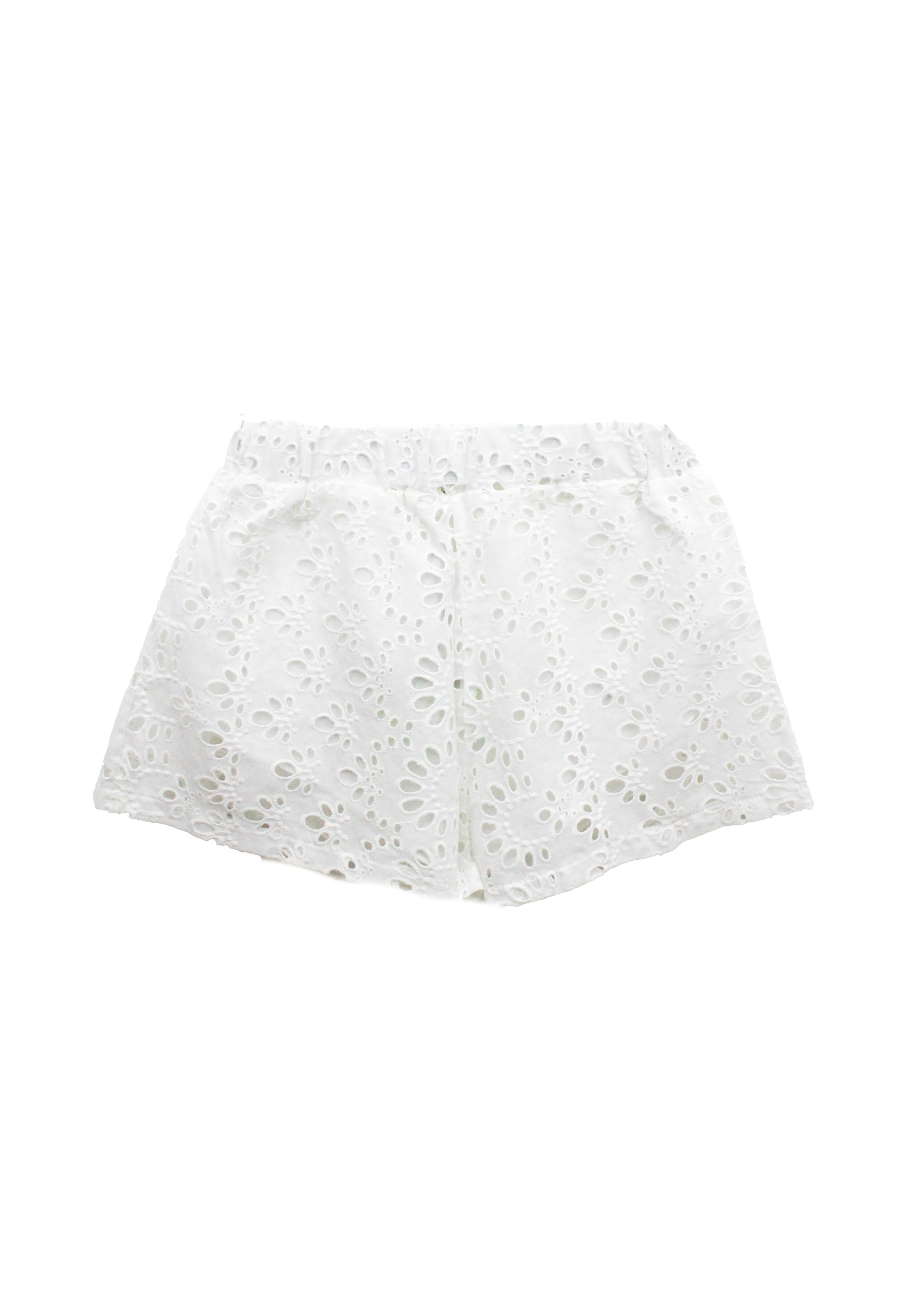 4GIVENESS Copricostume Short Bianco Ricamato per Bambine (retro)