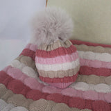 Marlu Cappello Multicolor con Pon Pon per Neonate