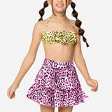 4GIVENESS Pink Spotted Patterned Swimsuit Skirt Cover Up for Girls