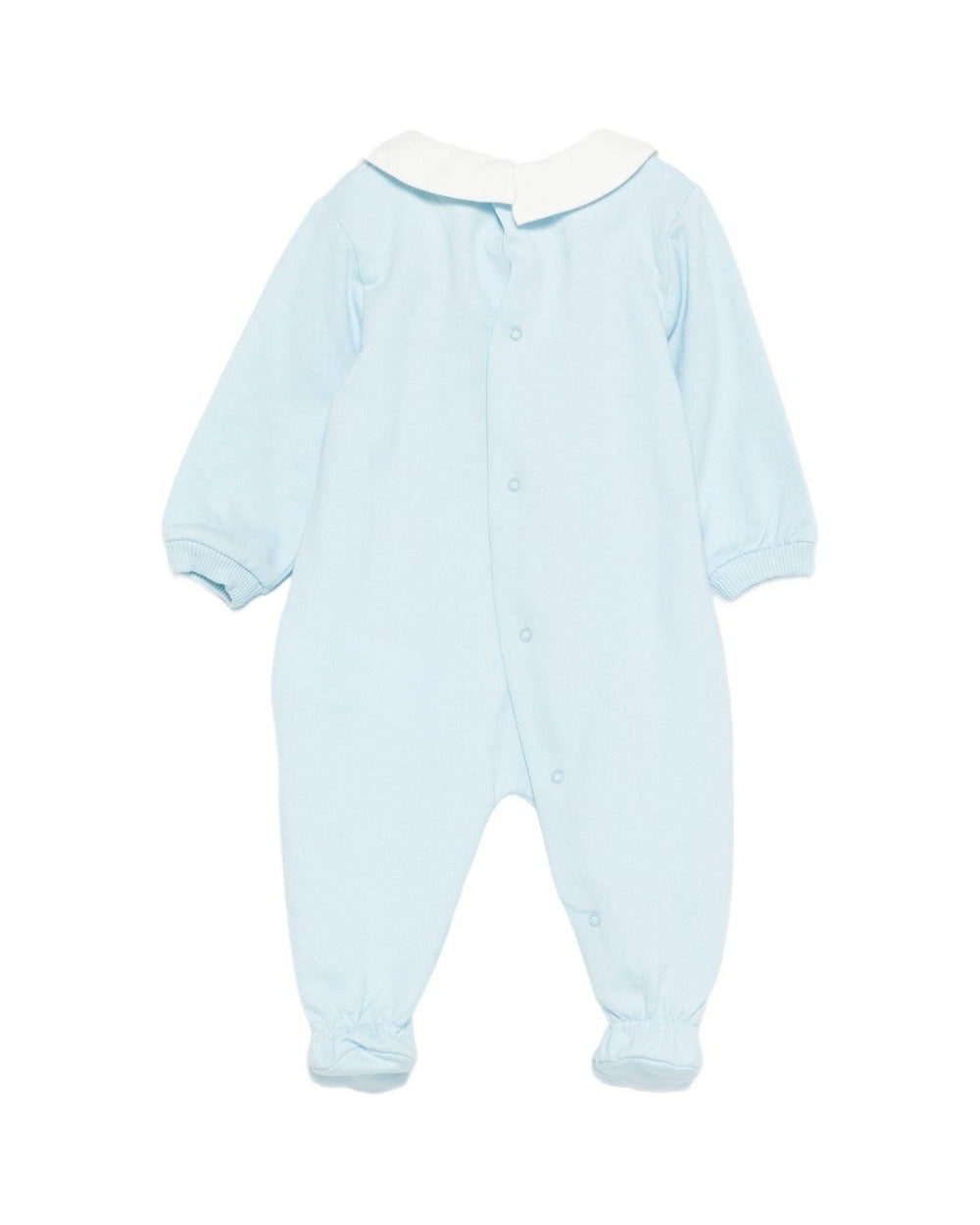 Moschino Kids Tutina Celeste con Stampa Teddy per Neonati