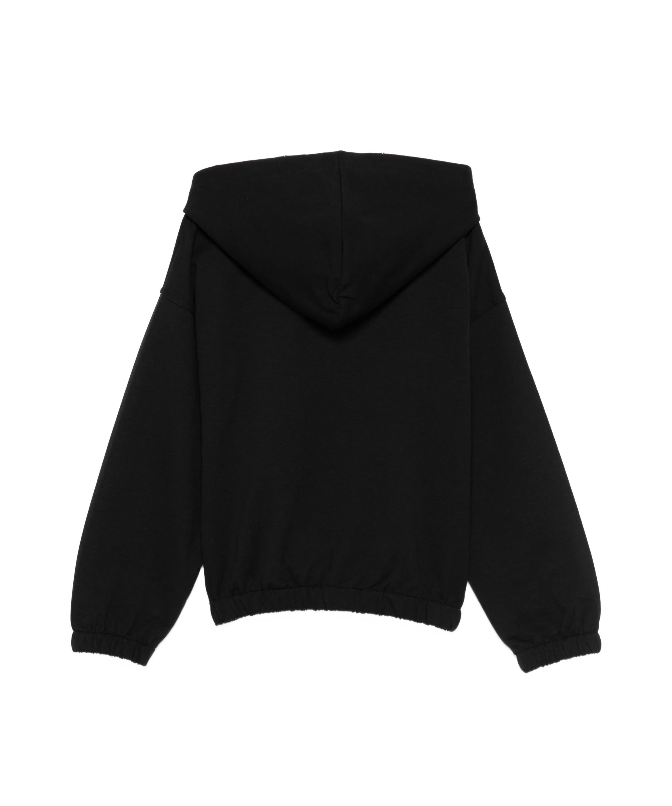 Moschino Kids Felpa con Cappuccio Nera e Stampa Frontale Teddy Unisex per Bambini