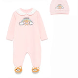 Moschino Kids Tutina Rosa con Cappello per Neonate