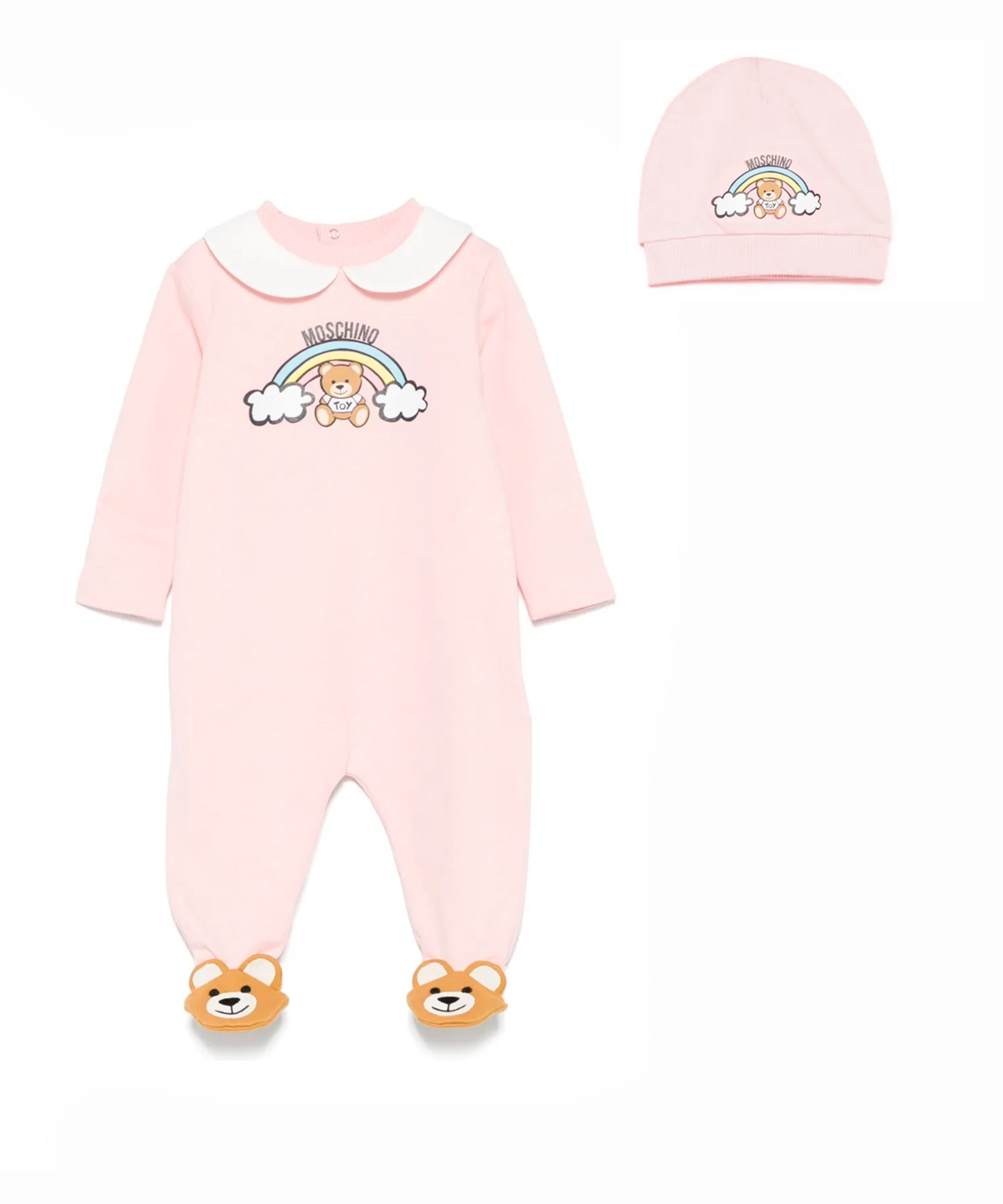 Moschino Kids Tutina Rosa con Cappello per Neonate