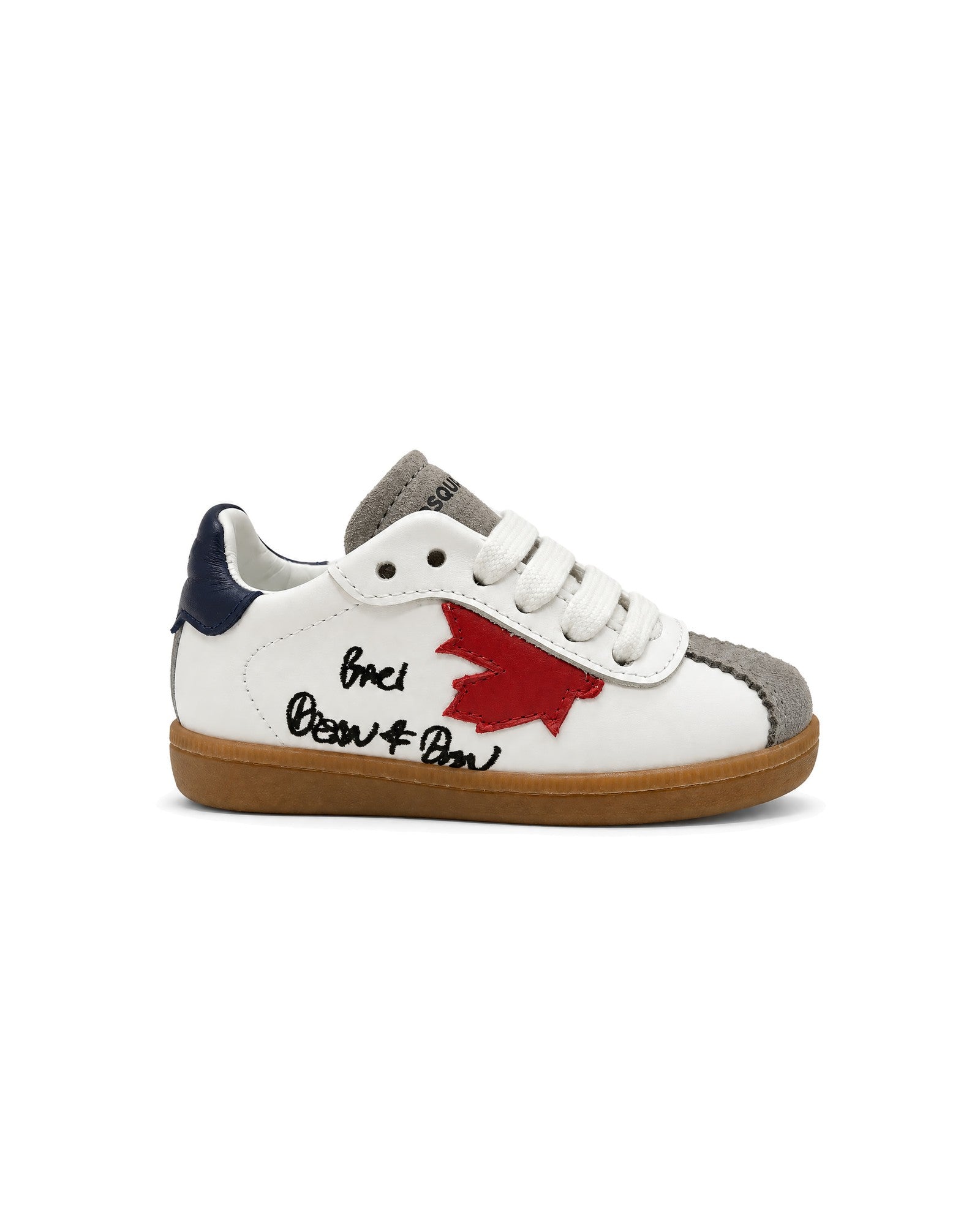 Dsquared2 Kids Sneaker Bianca con Foglia d'Acero per Bambini