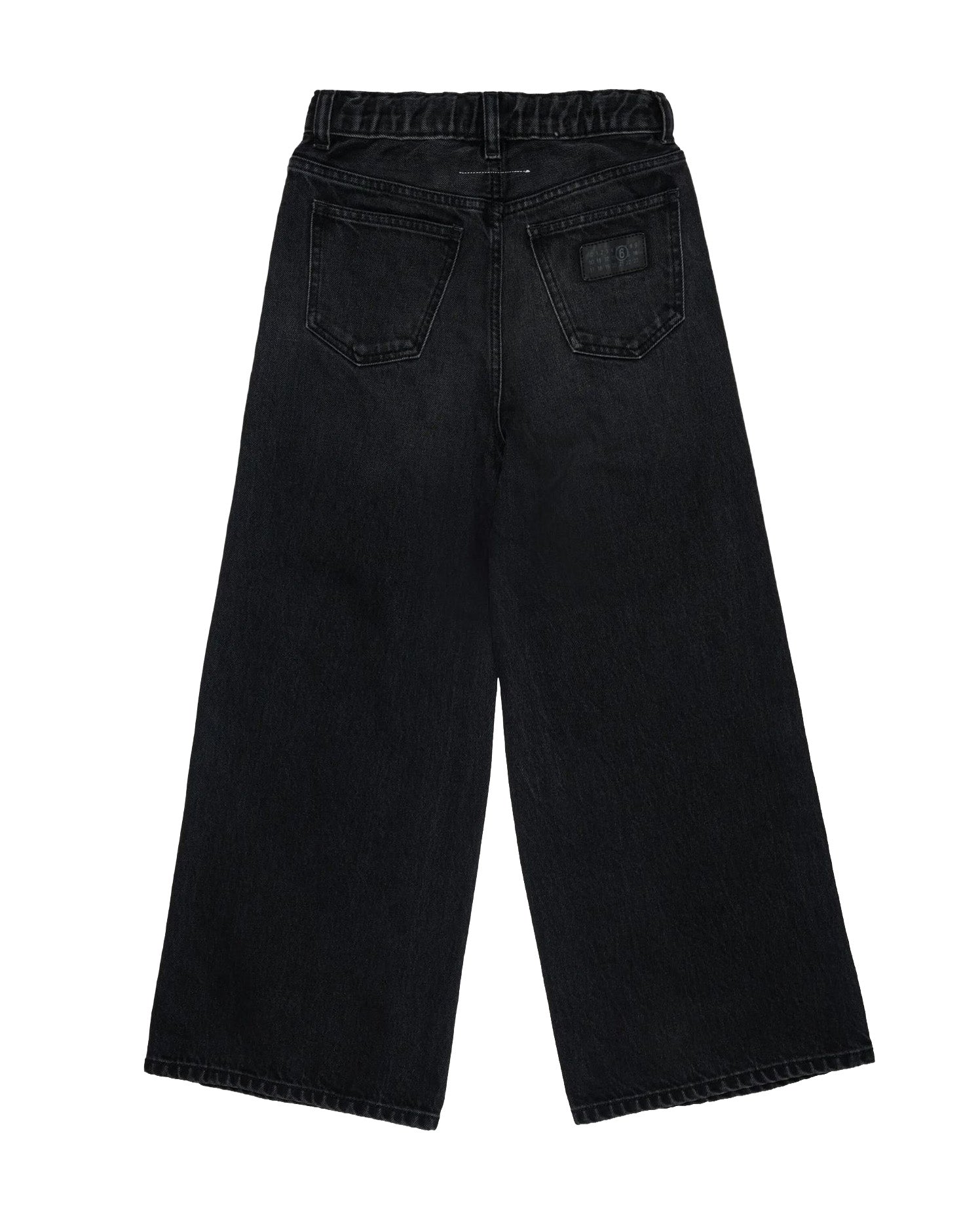 Maison Margiela Kids Pantalone in Denim Nero Unisex
