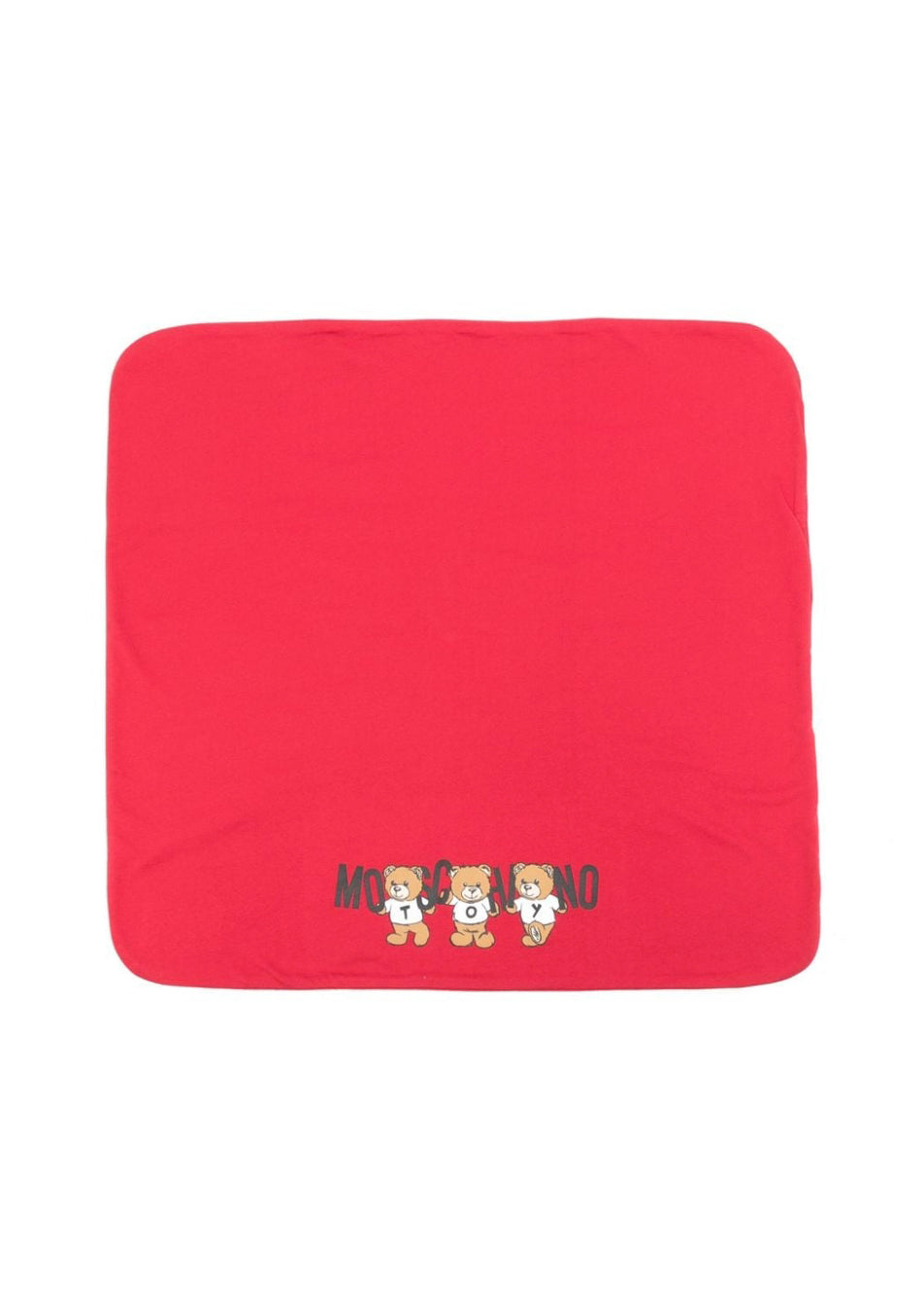 Moschino Kids Coperta Rossa con Logo Teddy Bear per Neonati