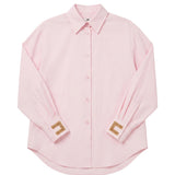 Elisabetta Franchi La Mia Bambina Camicia Marshmallow con Ricamo sulle Maniche per Bambine