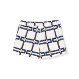 Elisabetta Franchi La Mia Bambina Short Avorio con Motivo Catene Blu per Bambine